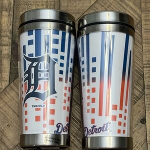 Detroit Tigers Stainless Steel Travel Tumbler - Blue & Orange